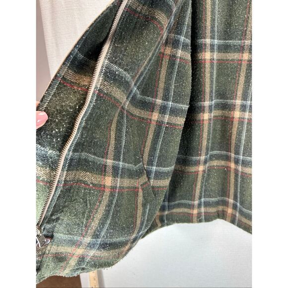 Vtg Barn Coat Women’s XL Tan Canvas Corduroy Collar Plaid Lined Utility Pockets - Picture 13 of 15